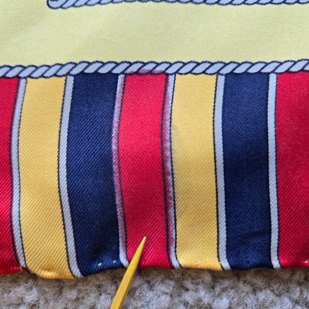 Franco Bassi Silk Square Scarf Signal Flags Nautical Marine Diving Ocean - Picture 7 of 10